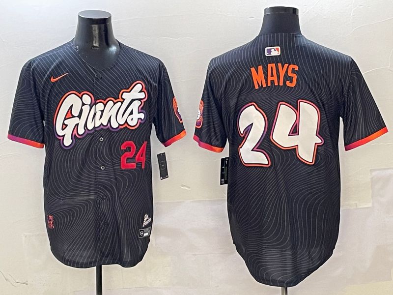 Men San Francisco Giants #24 Mays Black Second generation Joint Name Nike 2025 MLB Jersey style 5->san francisco giants->MLB Jersey